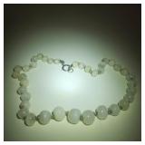 Antique Sterling & Quartz Bead 21 1/2" Necklace