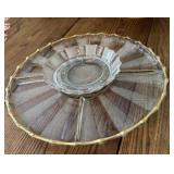 Vintage Clear Glass 2 Piece Bowl & Tray Set