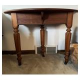 Antique Mixed Wood Demilune Table