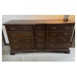 Vintage 12 Drawer Cherry Low Chest