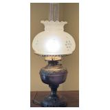 Antique Nickel Plated Brass Kerosene Lamp