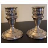 Pair of Low Sterling Weighted Candle Holders
