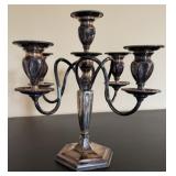 Antique Sliver Plate 5 Light Candle Holder
