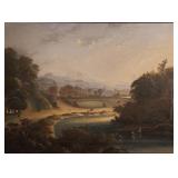 Important Antique Birdseye Scene Painting Ca. 1860