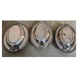 3 Sliver Plate Covered Serving Dishes