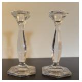 Vintage Heisey Glass Candle Holders