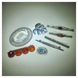 8 Antique & Vintage Pins Various Makers & Ages