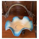 Antique Silver Plate & Art Glass Bride