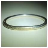 Antique Silver Repousse Bangle Bracelet