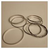 7 Vintage Sterling Silver Bangle Bracelets