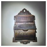 Antique Hanging Cast Iron Match Safe / Holder
