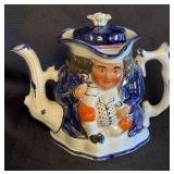 Antique Porcelain "Toby" Type Figural Tea Pot