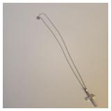 114K Gold Christian Cross Pendant on 14K Chain