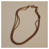 Vintage 14K Gold Triple Bracelet - 7 inches long