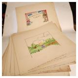 10 Original Vintage Watercolor Paintings