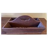 Antique Splayed Wooden Silver Flatware Carrier