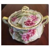 Antique Painted Porcelain Cracker Jar