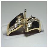 14K & Diamond Cocktail Ring - Main Stone Missing