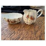 Antique Porcelain  Souvenir Creamer & Sugar