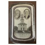 Antique Glass Paperweight with Photograph