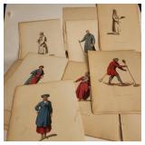 Lot of 7 Hand Colored Plates Russian Costumes 1814