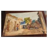 Antique Painting -Clothes Drying -Signed - Unknown