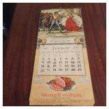 Morrell Ham Paper Calendar - 1938 - Clipped
