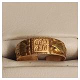 Antique 10K 2 Colored Gold Childs Signet Ring