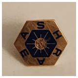 Vintage 10K Gold & Enamel "ASHRAE" Lapel Pin