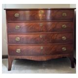 Antique Hepplewhite Mahogany Bow Front Chest