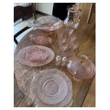 21 Pieces of Vintage Pink Depression Glass