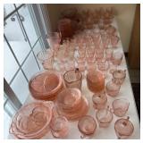 165 Pieces of "Cherry" Pattern Depression Glass