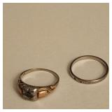 2 Antique 18K White Gold Rings (no stones)