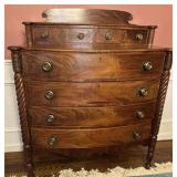 American 1830 Cherry Bow Front Cookie Corner Chest