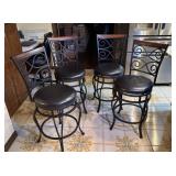 Set of 4 Metal Swiveling Bar Stools -Made in China