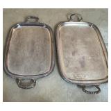 2 Sliver Plate Serving Trays