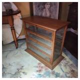 Antique Oak Ribbon Store Display Cabinet