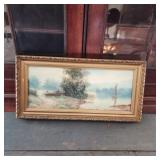 Antique Painting Signed "Bera" ? Bucolic Landscape