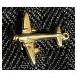 Vintage 14K Yellow Gold Charm - Airplane