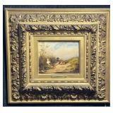 Original Jul. Scheurer Painting Ducks in Landscape