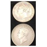 2 Great Britain George IV Silver Half Crown Coins
