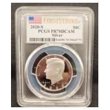 2020 S Silver Proof Kennedy 1/2 Dol 1st PR 70 DCAM