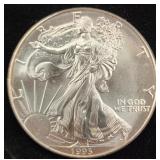 1993 US Silver Eagle Gem UNC. 1 oz. fine silver