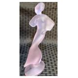 Vintage Frosted Lilac Colored Glass Dancing Lady