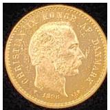 Denmark 1898 Gold 10 Kroner