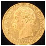 Denmark 1908 Gold 20 Kroner