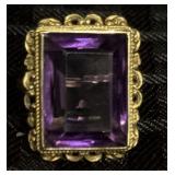 Vintage 14K Gold & BIG Amethyst Ring