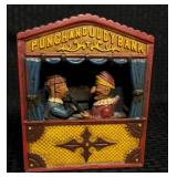 Vintage Painted Iron Punch & Judy Mechanical Bank
