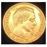 France 20 Francs Gold 1860-A Napoleon II
