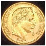 France 20 Francs Gold 1864-A Napoleon III